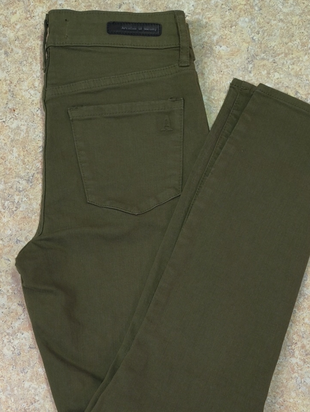 Articles Of Society Olive Green Slim Jeans Sz 24 Like New